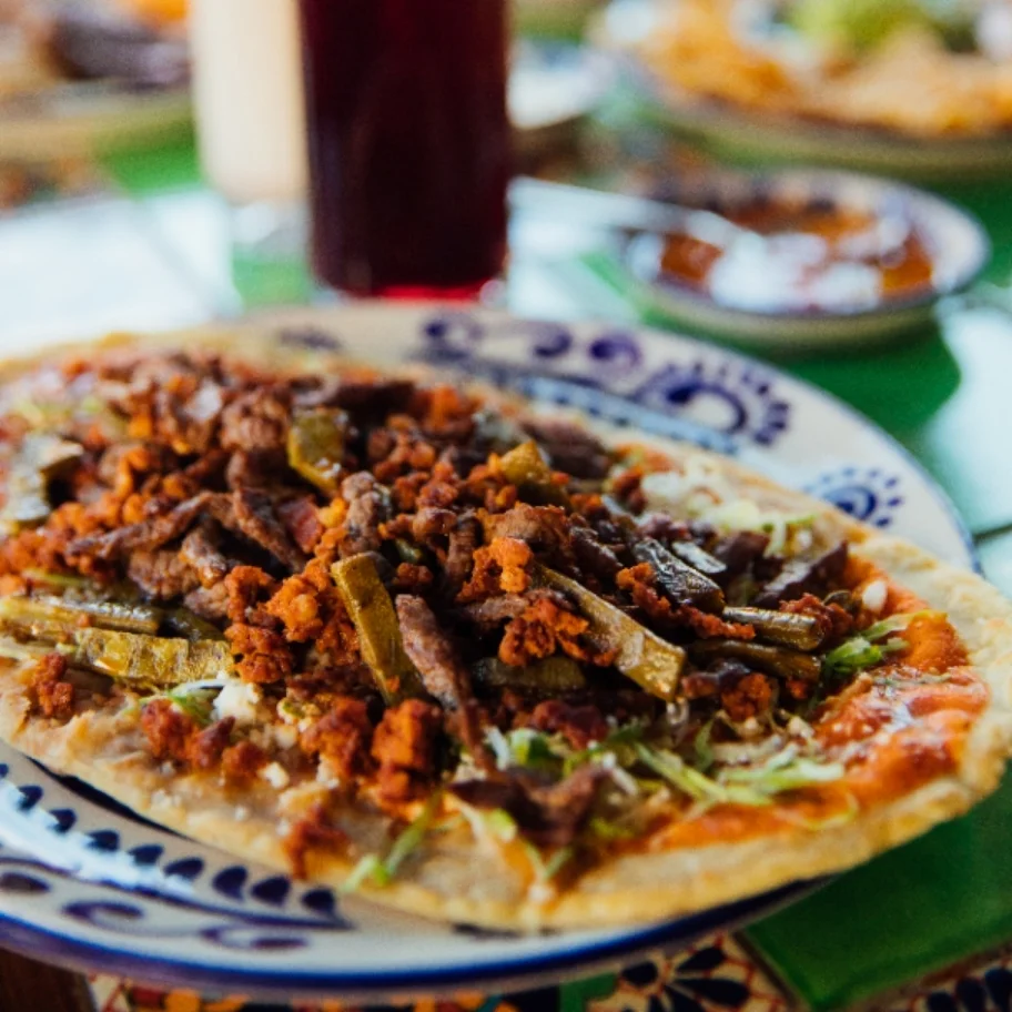 Huarache con chorizo — Los Cuatro Soles Point Breeze