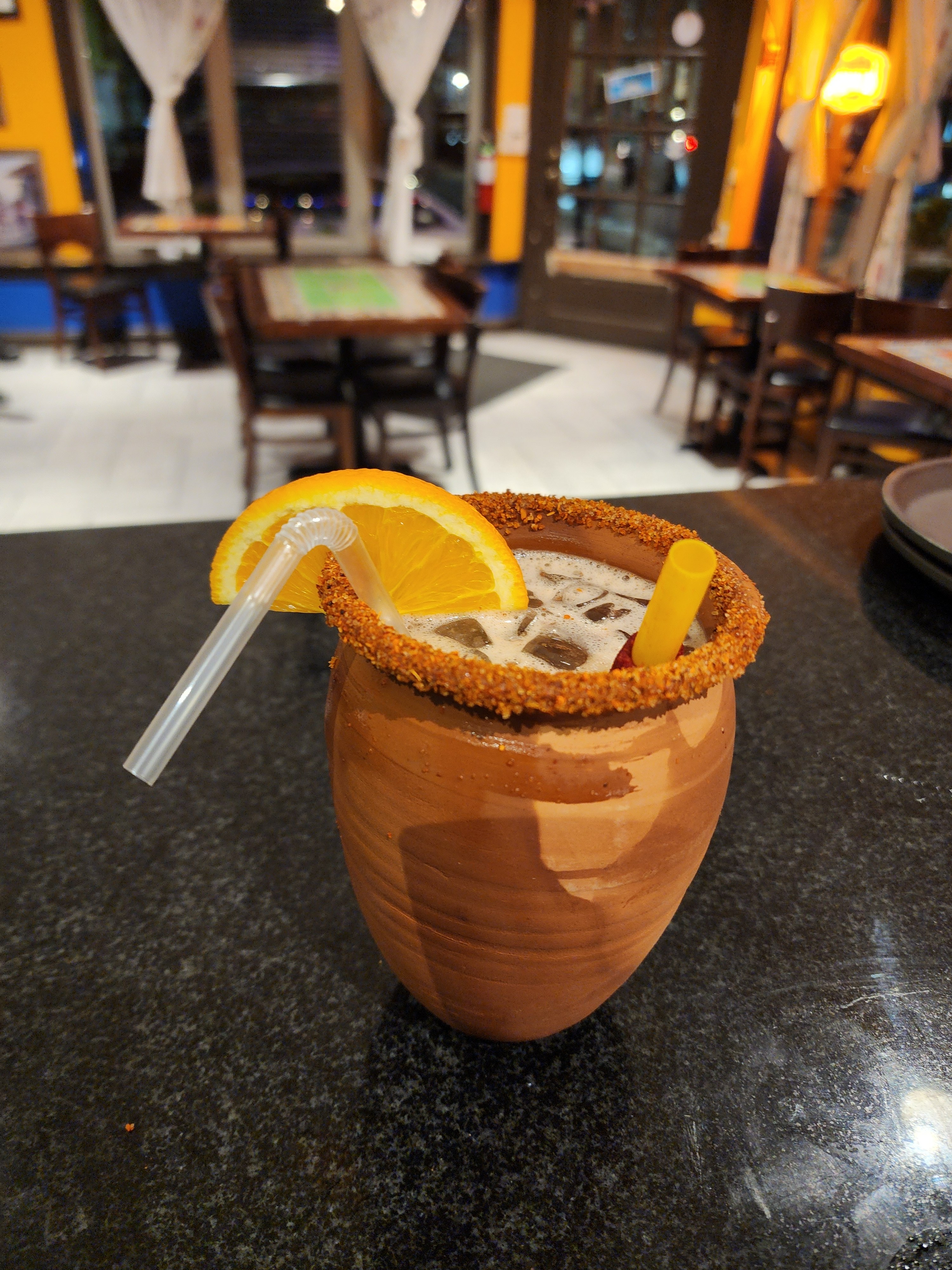 Michelada en vaso de barro — Los Cuatro Soles Philadelphia